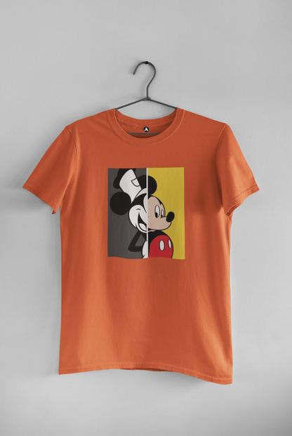 Mickey and Minnie- HALF-SLEEVE T-SHIRTS ORANGE