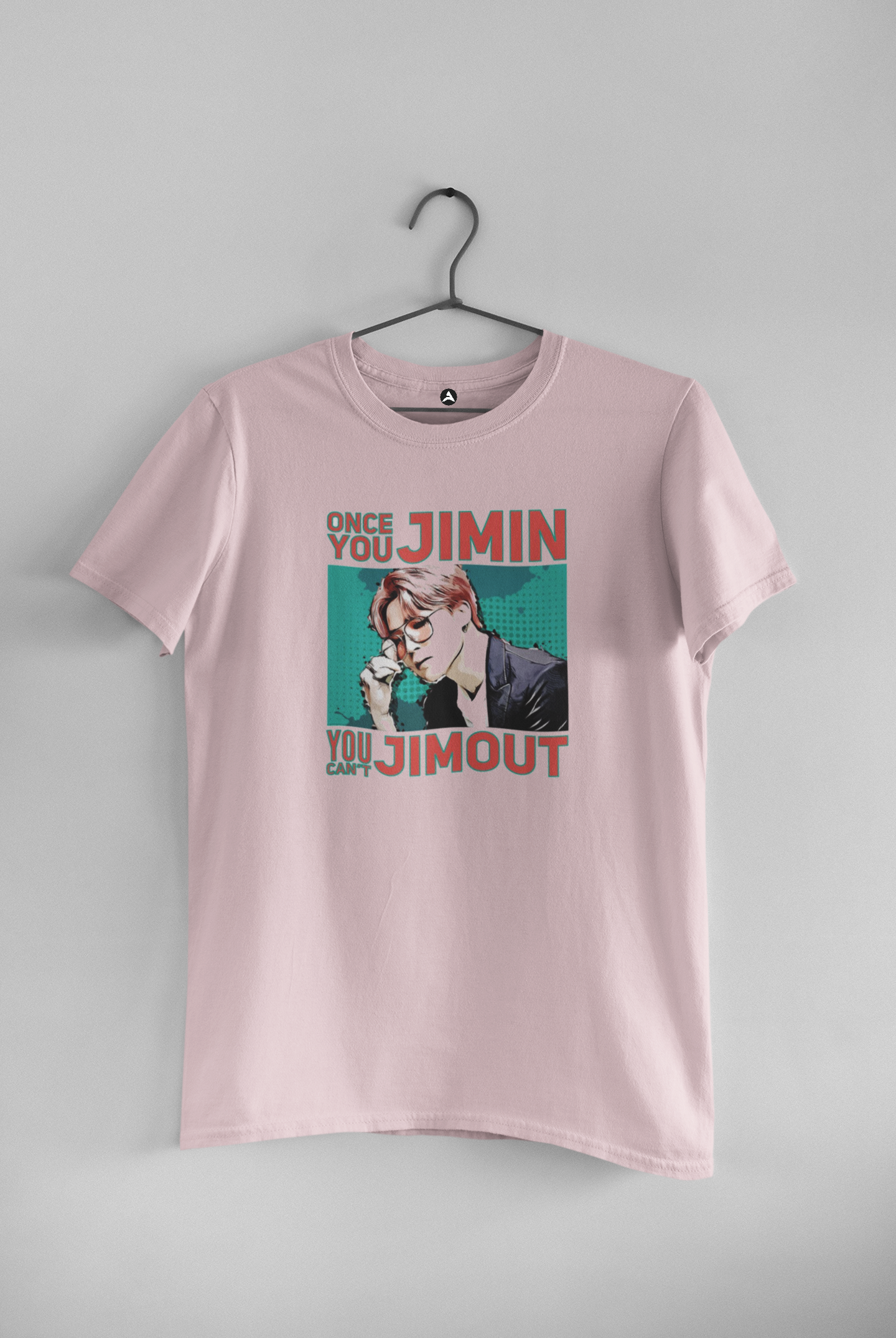 Jimin Jim Out : BTS - Unisex Half-Sleeve T-Shirts LIGHT BABY PINK