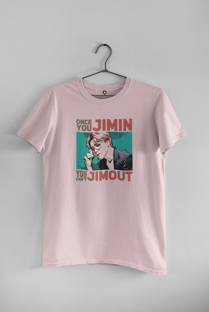 Jimin Jim Out : BTS - Unisex Half-Sleeve T-Shirts LIGHT BABY PINK