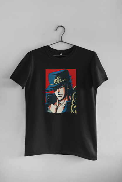 Jotaro Kujo : Anime- Half Sleeve T-Shirts BLACK