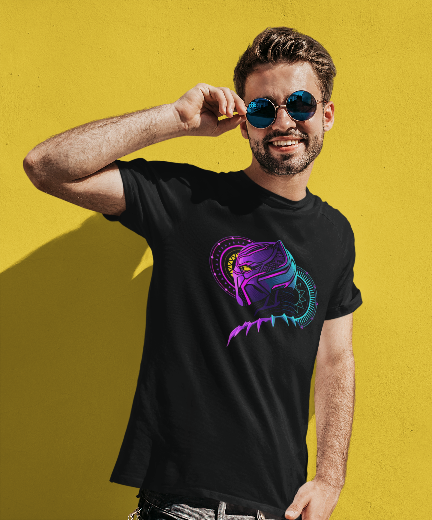 Black Panther of Wakanda - Half Sleeves T-Shirts