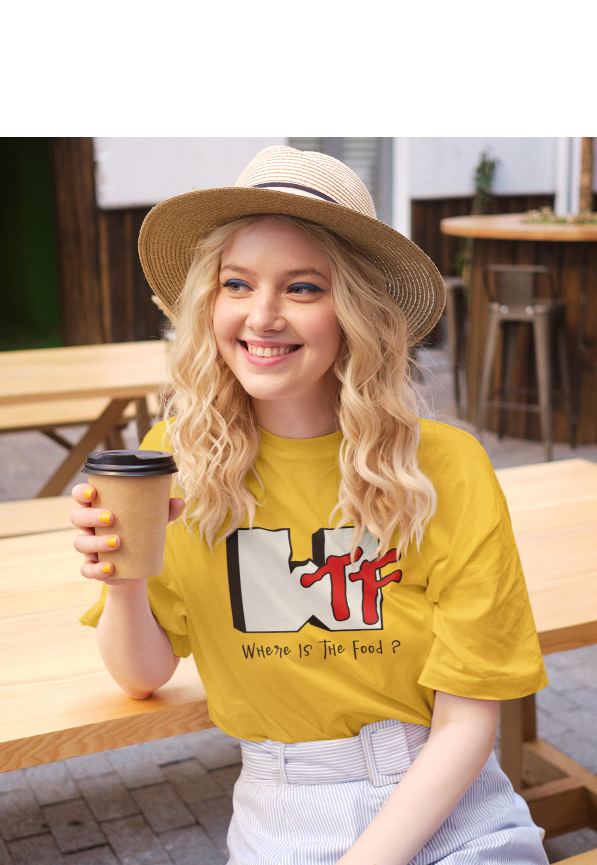 WTF : WHERE IS THE FOOD? - HALF-SLEEVE T-SHIRTS YELLOW