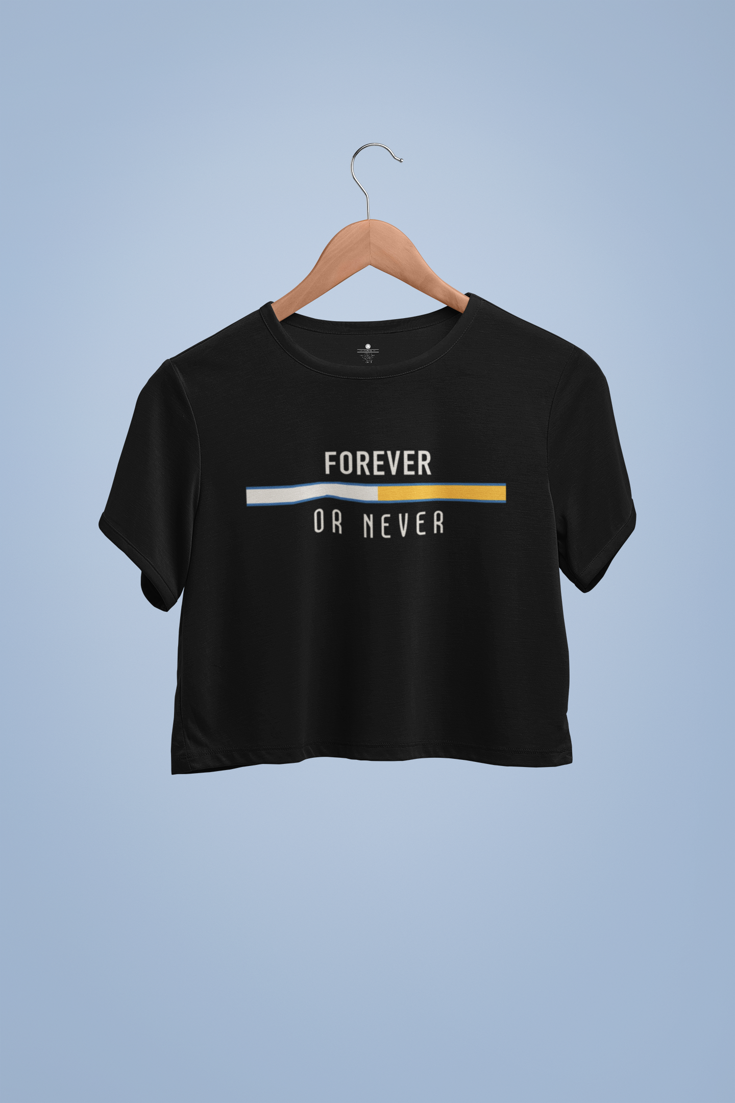 FOREVER OR NEVER -HALF-SLEEVE CROP TOPS