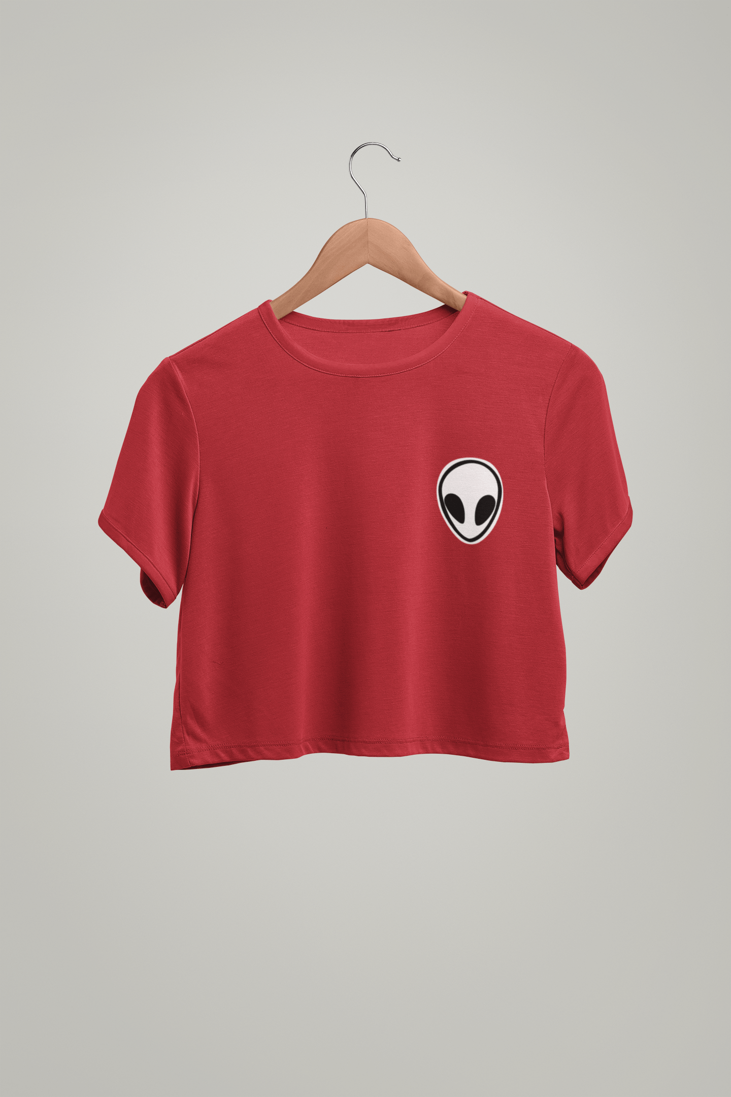 Alien Pocket Design Half-sleeve Crop Top