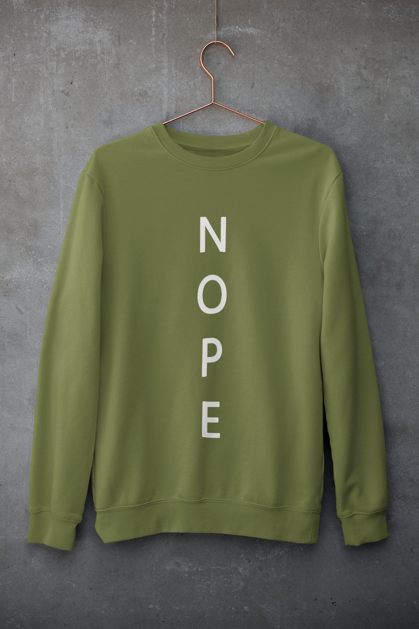 Nope : MINIMAL - Winter Sweatshirts OLIVE GREEN