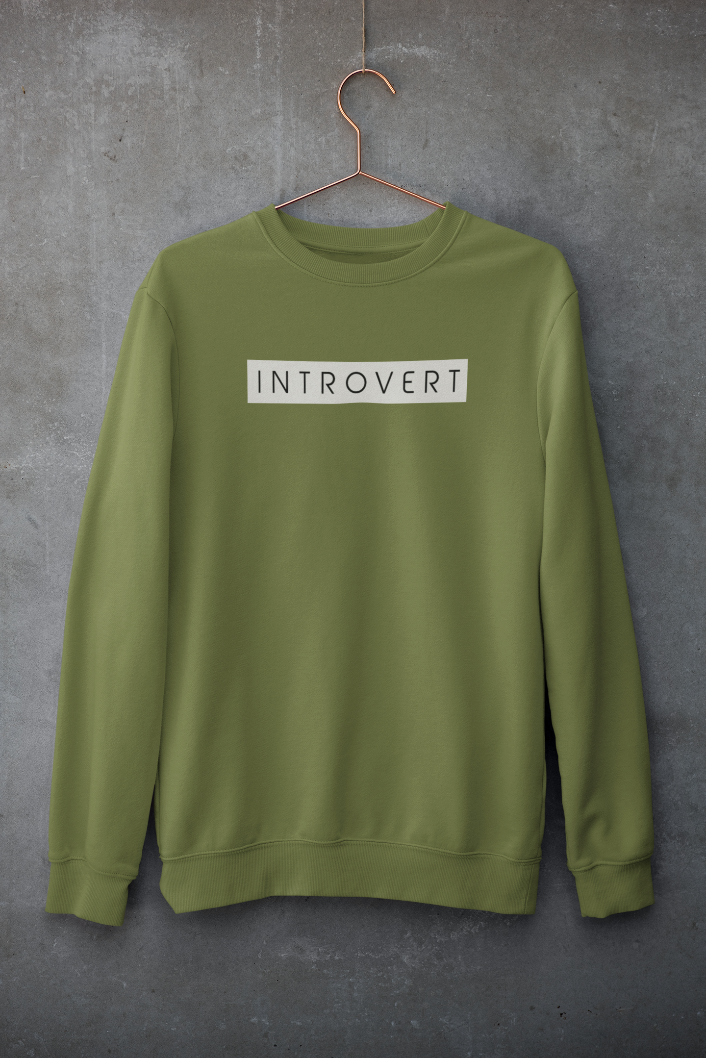Introvert : MINIMAL - Winter Sweatshirts OLIVE GREEN