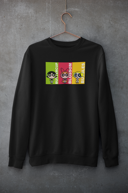 The Trio : Powerpuff Girls - Winter Sweatshirts BLACK
