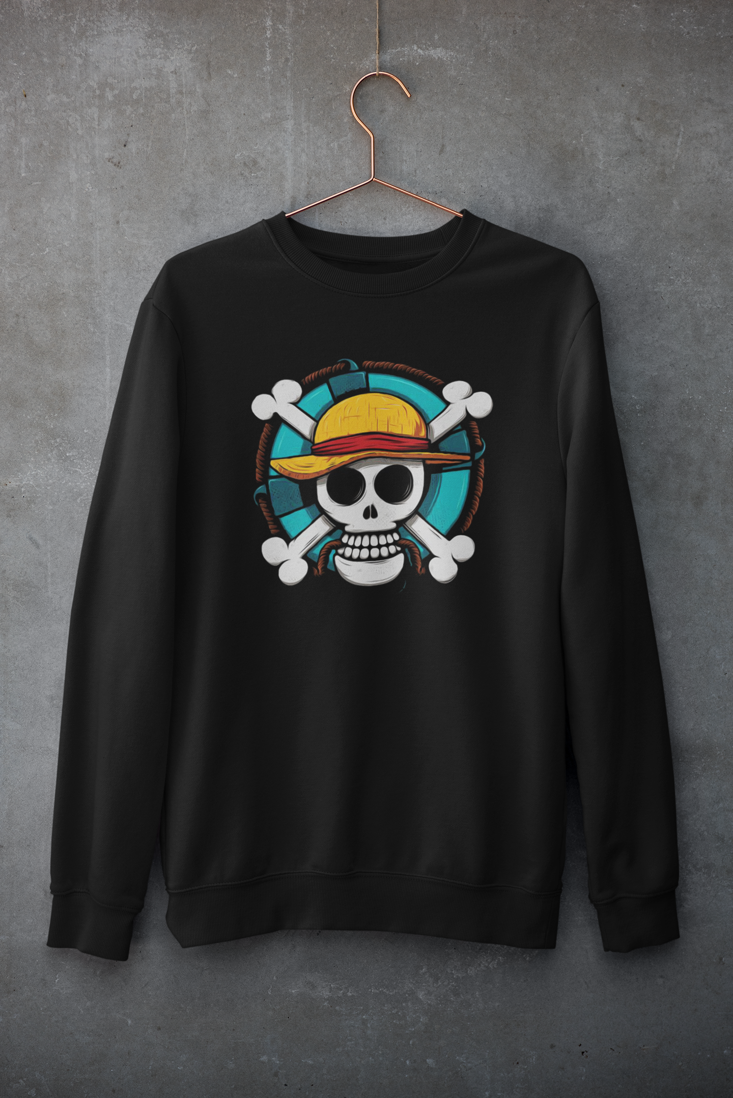 Straw Hat Pirate : Monkey D Luffy- One Piece - Winter Sweatshirts BLACK