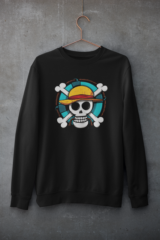 Straw Hat Pirate : Monkey D Luffy- One Piece - Winter Sweatshirts BLACK