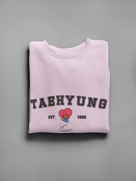 Taehyung- TATA: BTS- Winter Sweatshirts LIGHT BABY PINK