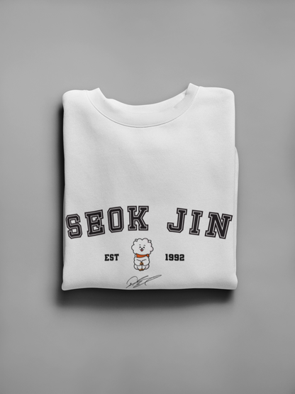 Seok Jin- RJ: BTS- Winter Sweatshirts WHITE
