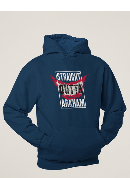" STAY OUT OF ARKHAM " - WINTER HOODIES NAVY BLUE