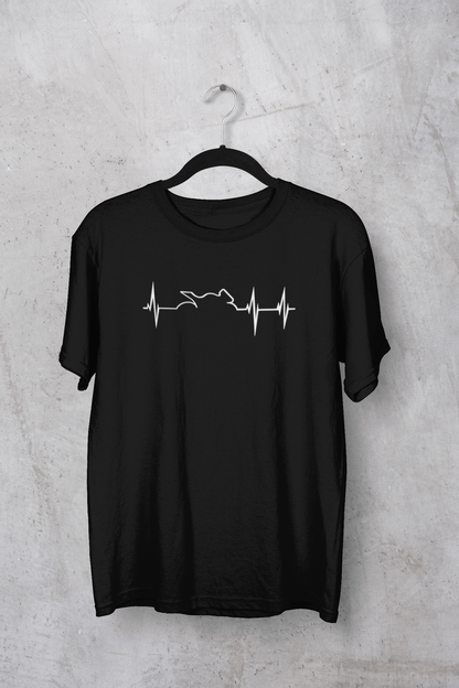 " Heartbeat pulse with motorcycle " HALF-SLEEVE T-SHIRTS