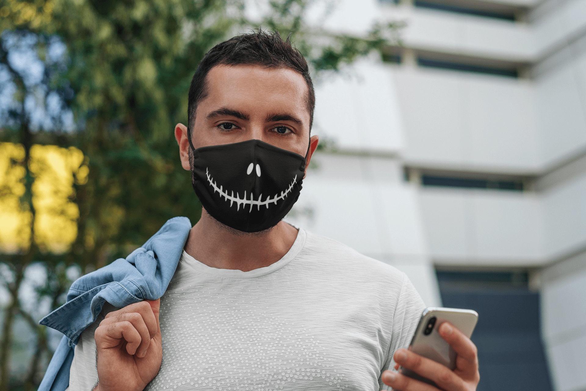 Devil Smile: Printed Tetra Shield Protection Mask Male
