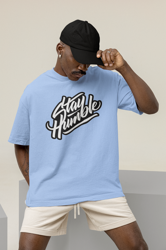 Stay Humble- Oversized T-shirt SNOW BLUE