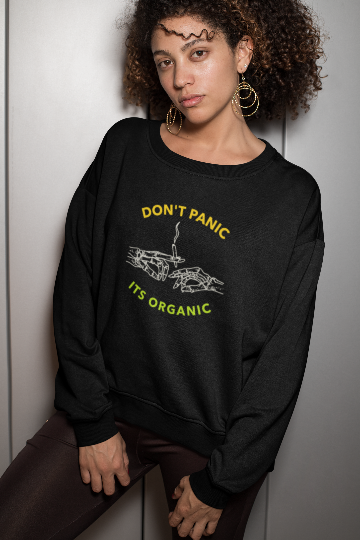 Don't Panic Its Organic - Winter Sweatshirts BLACK