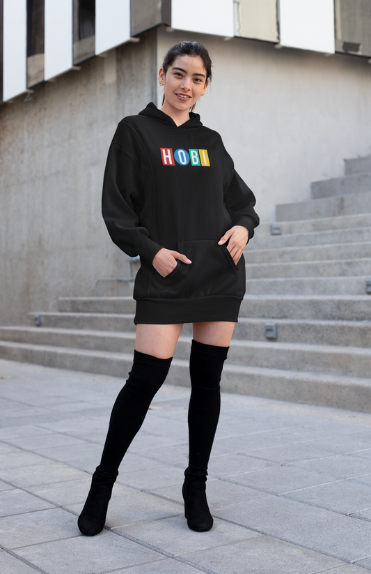 HOBI : BTS J HOPE - WINTER HOODIES. BLACK