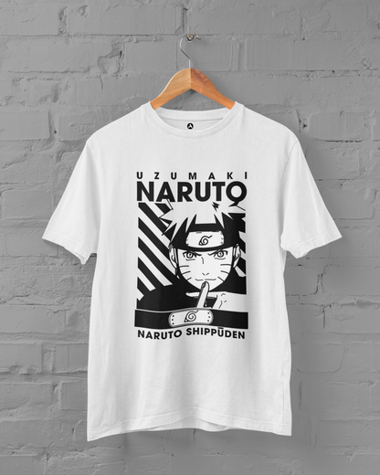 Uzumaki: Anime- Half Sleeve T-Shirts WHITE