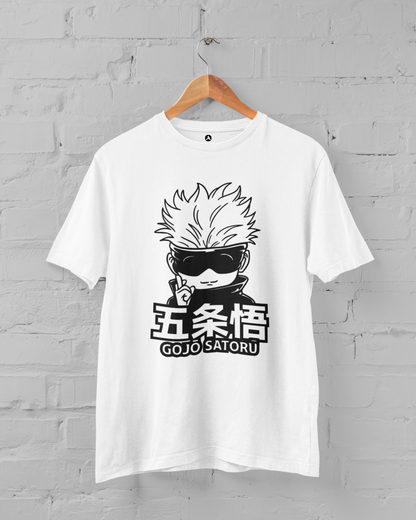 Chibi Gojo Satoru-Jujutsu Kaisen: Anime- Regular Fit T-Shirts WHITE