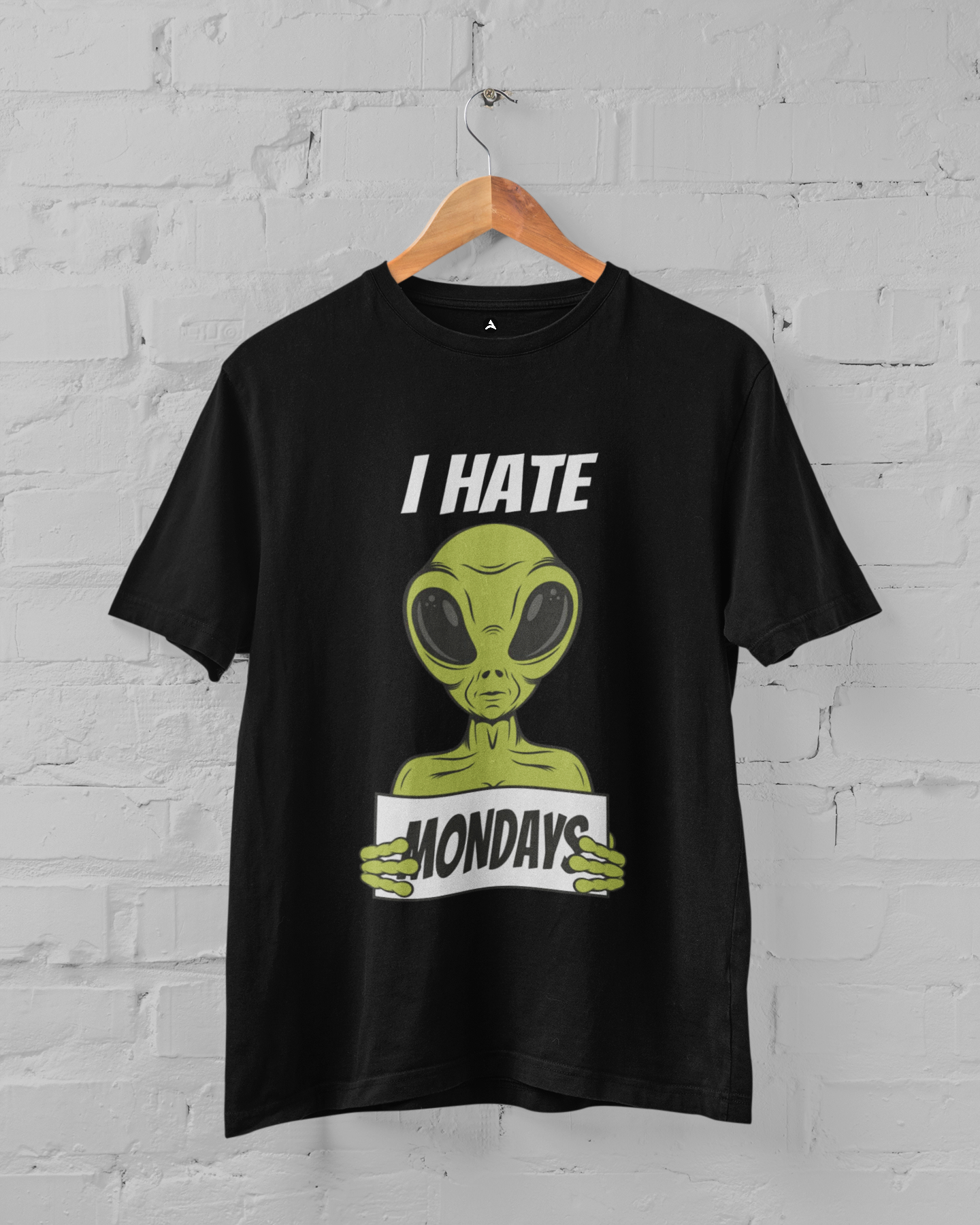 I HATE MONDAYS : ALIEN & SPACE- HALF-SLEEVE T-SHIRTS BLACK