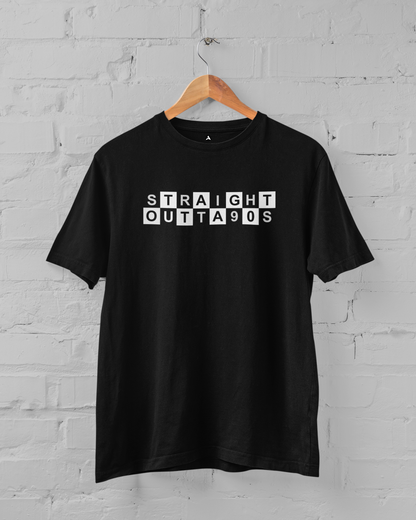 Straight Outta 90s - OVERSIZED T-SHIRTS BLACK