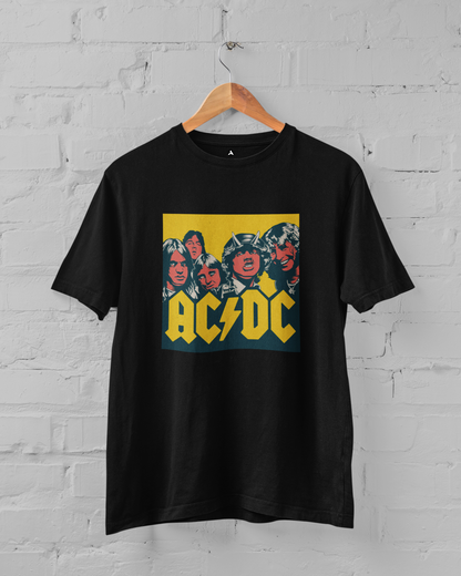 AC DC: Music & Bands- Half Sleeve T-Shirts BLACK