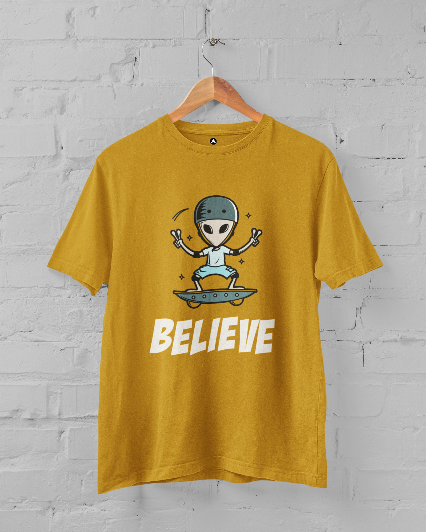 Believe: ALIEN & SPACE- OVERSIZED T-SHIRTS MUSTARD YELLOW