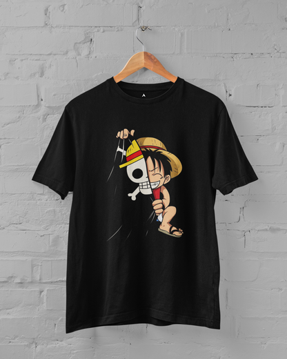 Monkey d Luffy: Anime- Regular Fit T-Shirts BLACK