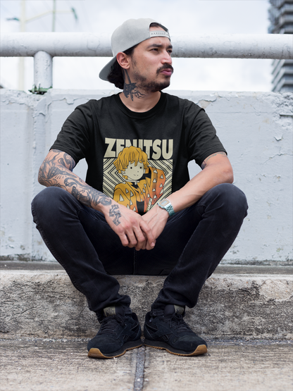 Demon Slayer- Zenitsu- Anime- Regular Fit T-Shirts