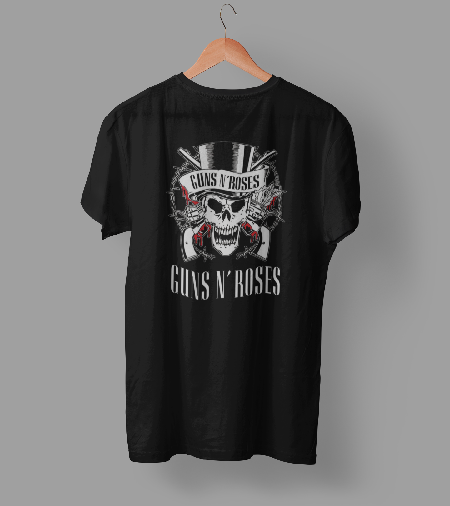 Guns & Roses (Double Sided Print): Music & Bands- Half Sleeve T-Shirts