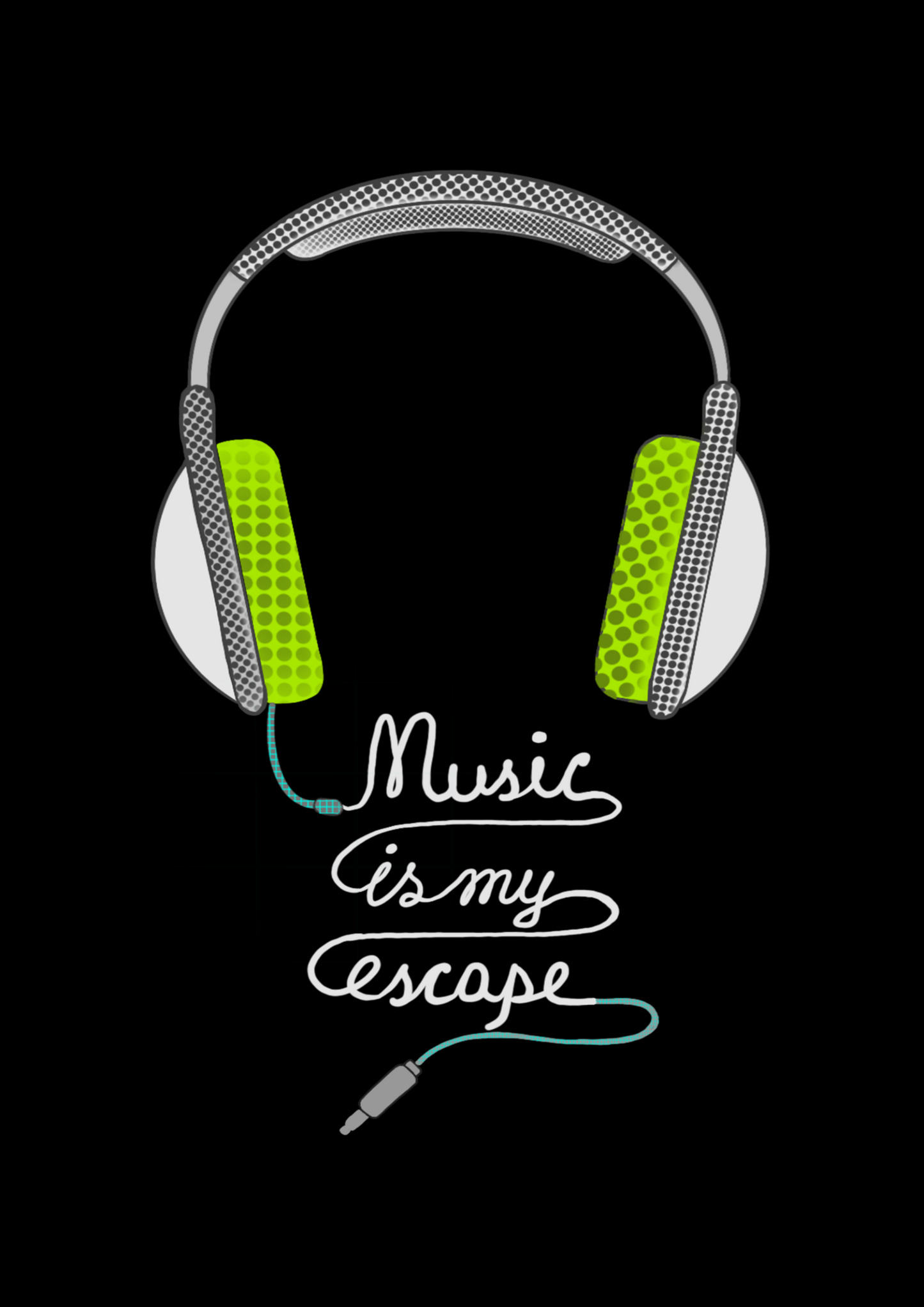 "MUSIC IS MY ESCAPE" HALF-SLEEVE T-SHIRTS