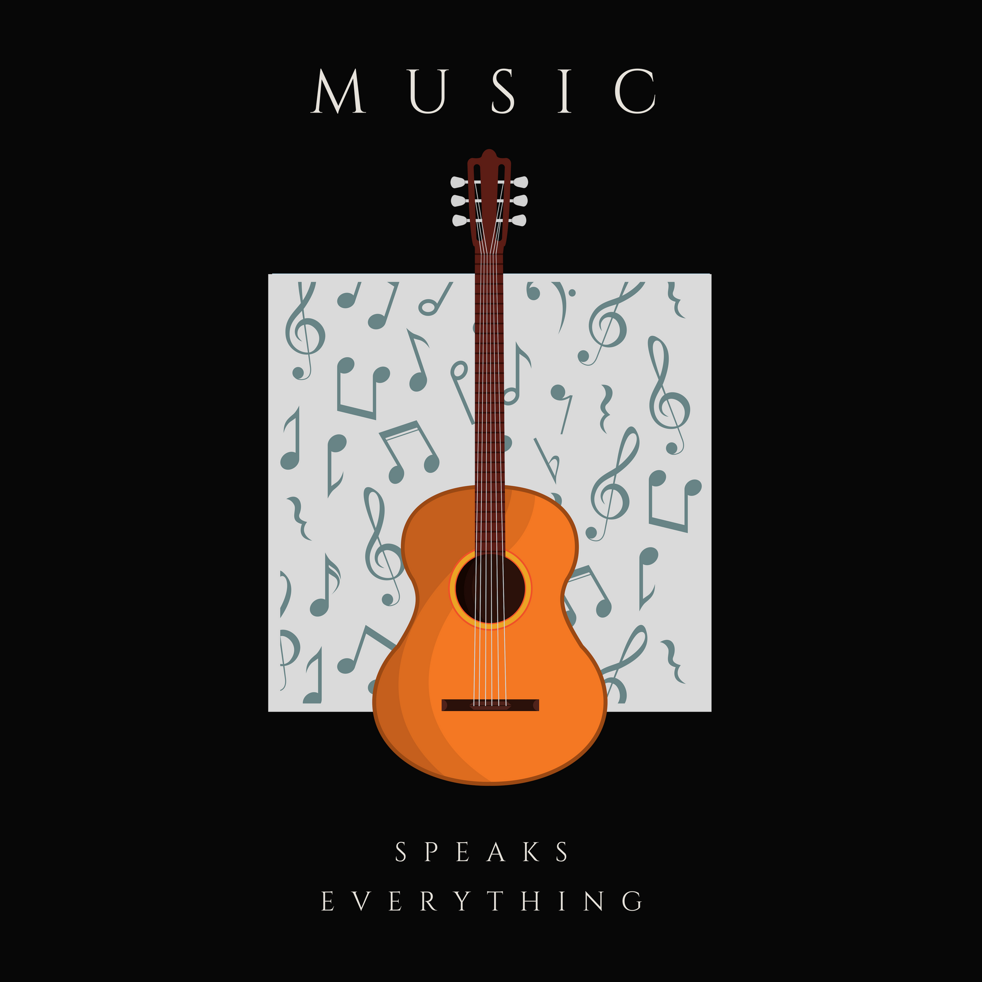 "MUSIC SPEAKS EVERYTHING" - HALF SLEEVE T-SHIRTS