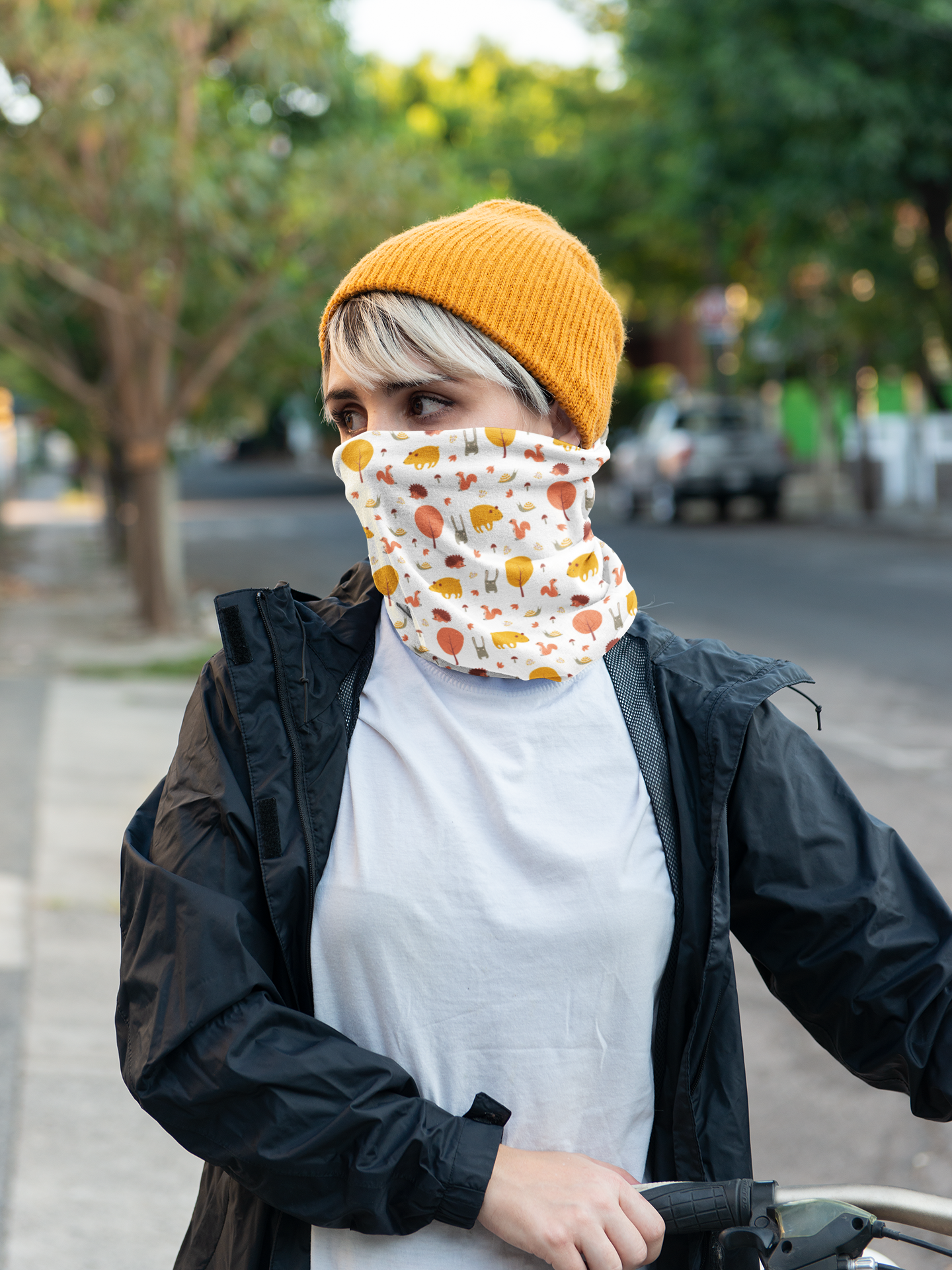 Cute Animal Doodle Face Unisex Bandana