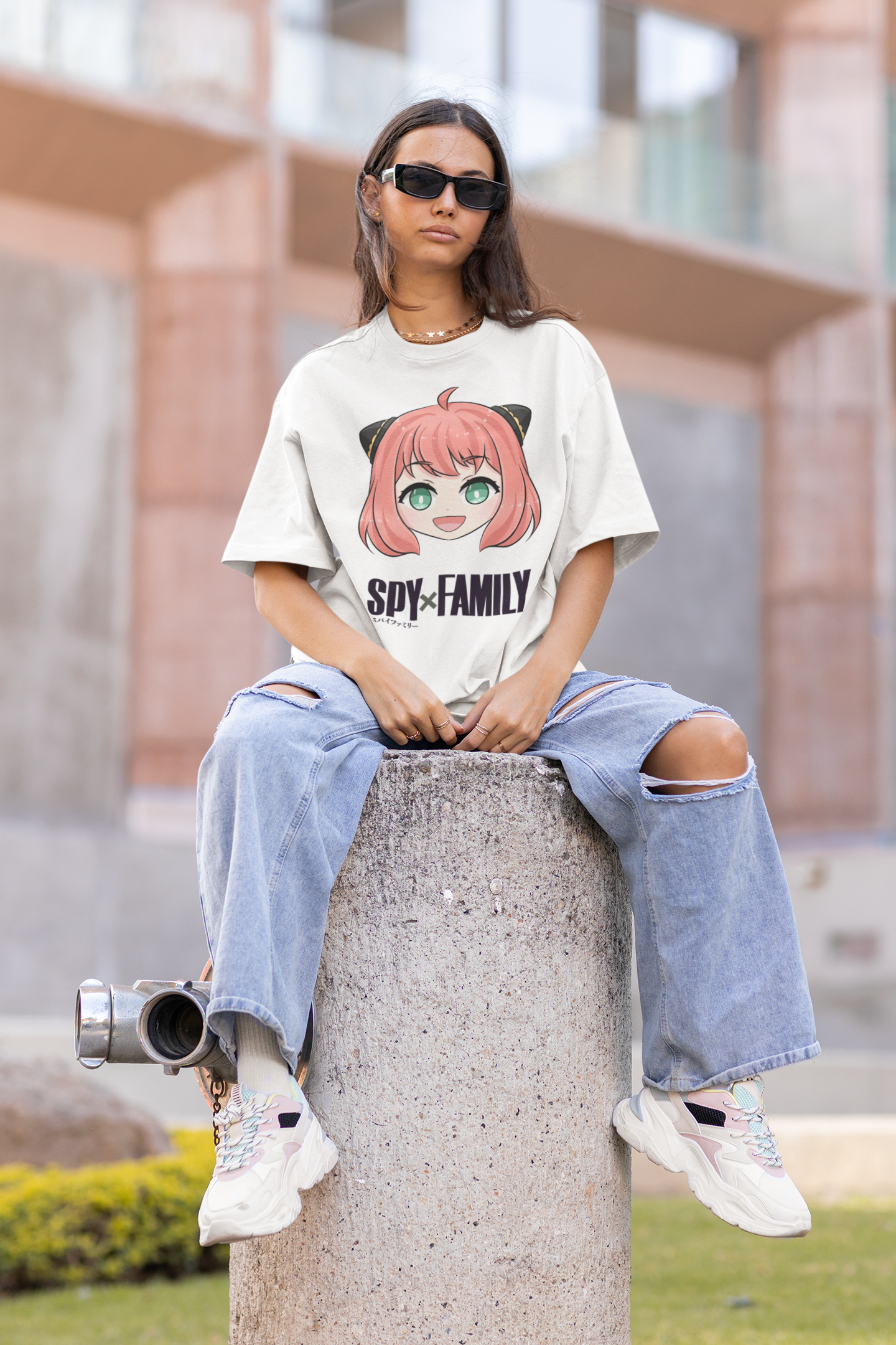 Anya: SpyxFamily- Anime Oversized T-shirts WHITE