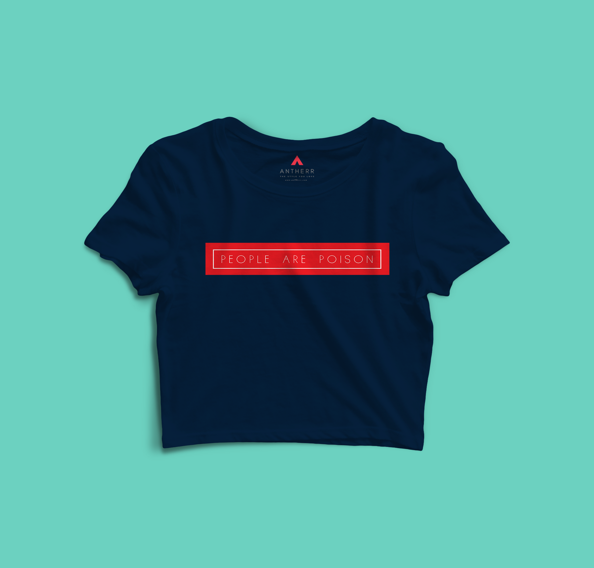 "PEOPLE ARE POISON" - HALF-SLEEVE T-SHIRT'S NAVY BLUE