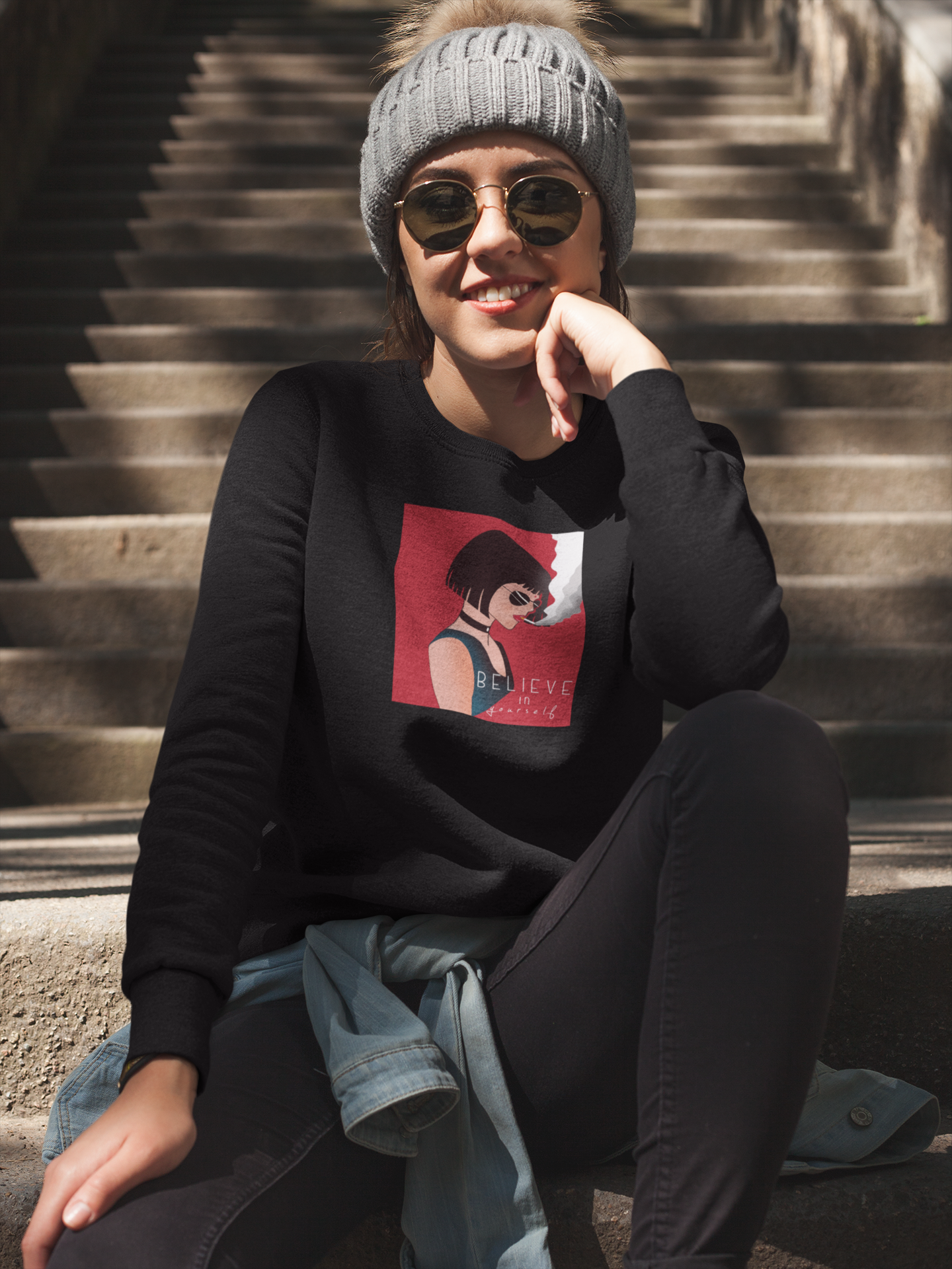 Believe In Yourself : Winter Sweatshirts BLACK