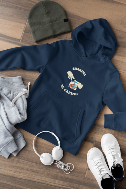 SHARING IS CARING- WINTER HOODIES NAVY BLUE