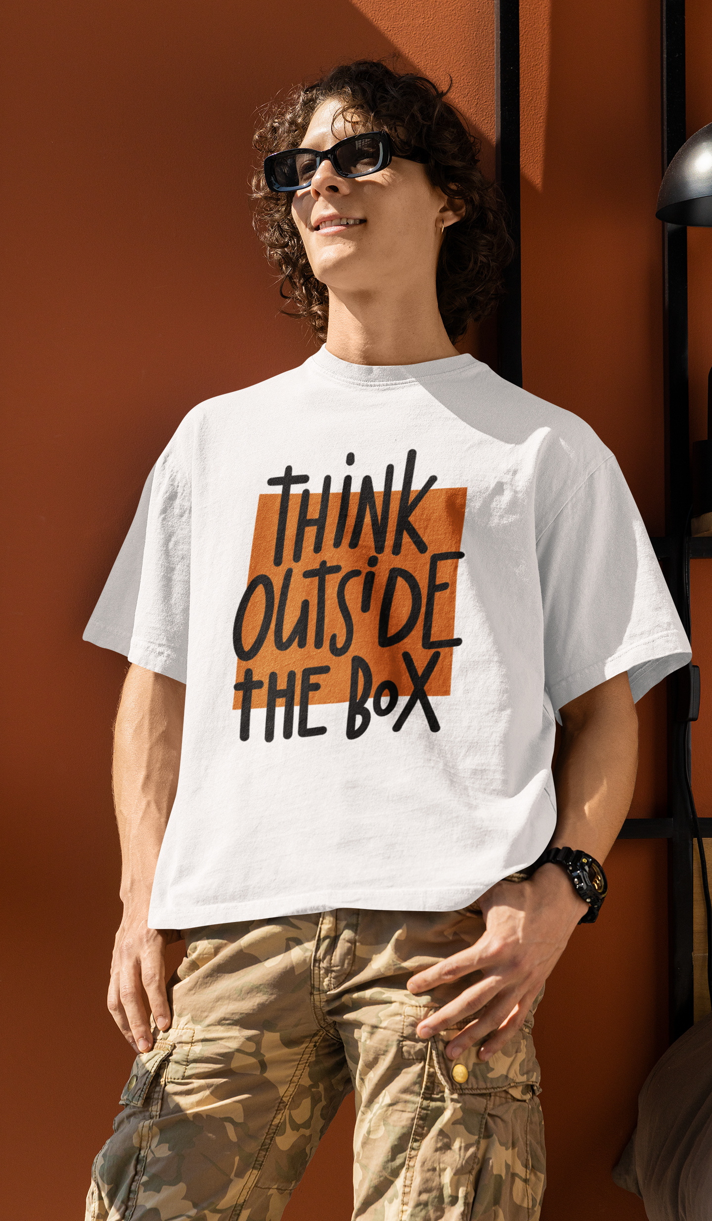Think outside the box- Oversized T-shirt WHITE
