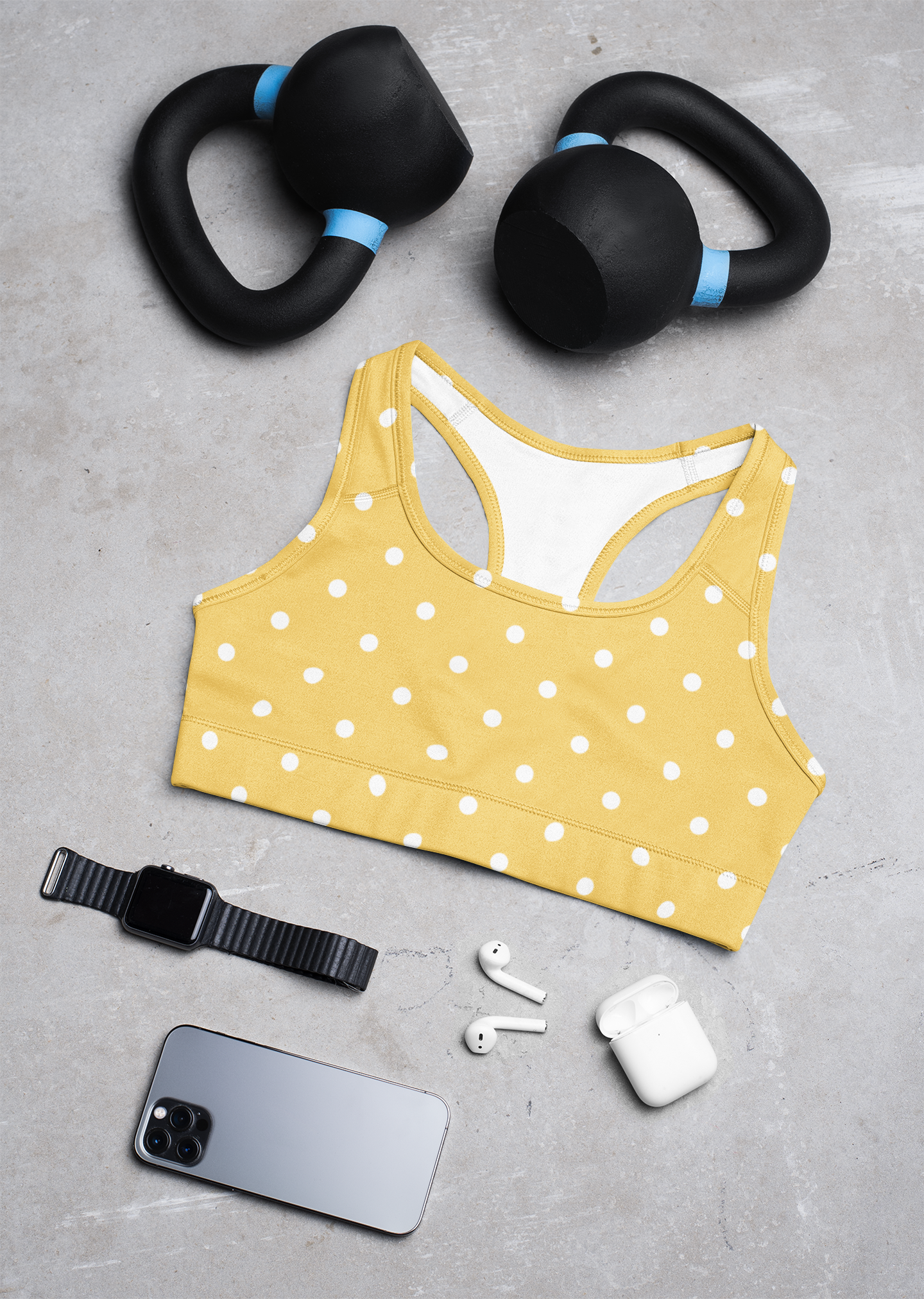 Mustard Yellow Polka Dots Sports Bra - Buy Sports Bras Online at Best Price  Range in India by Antherr – ANTHERR