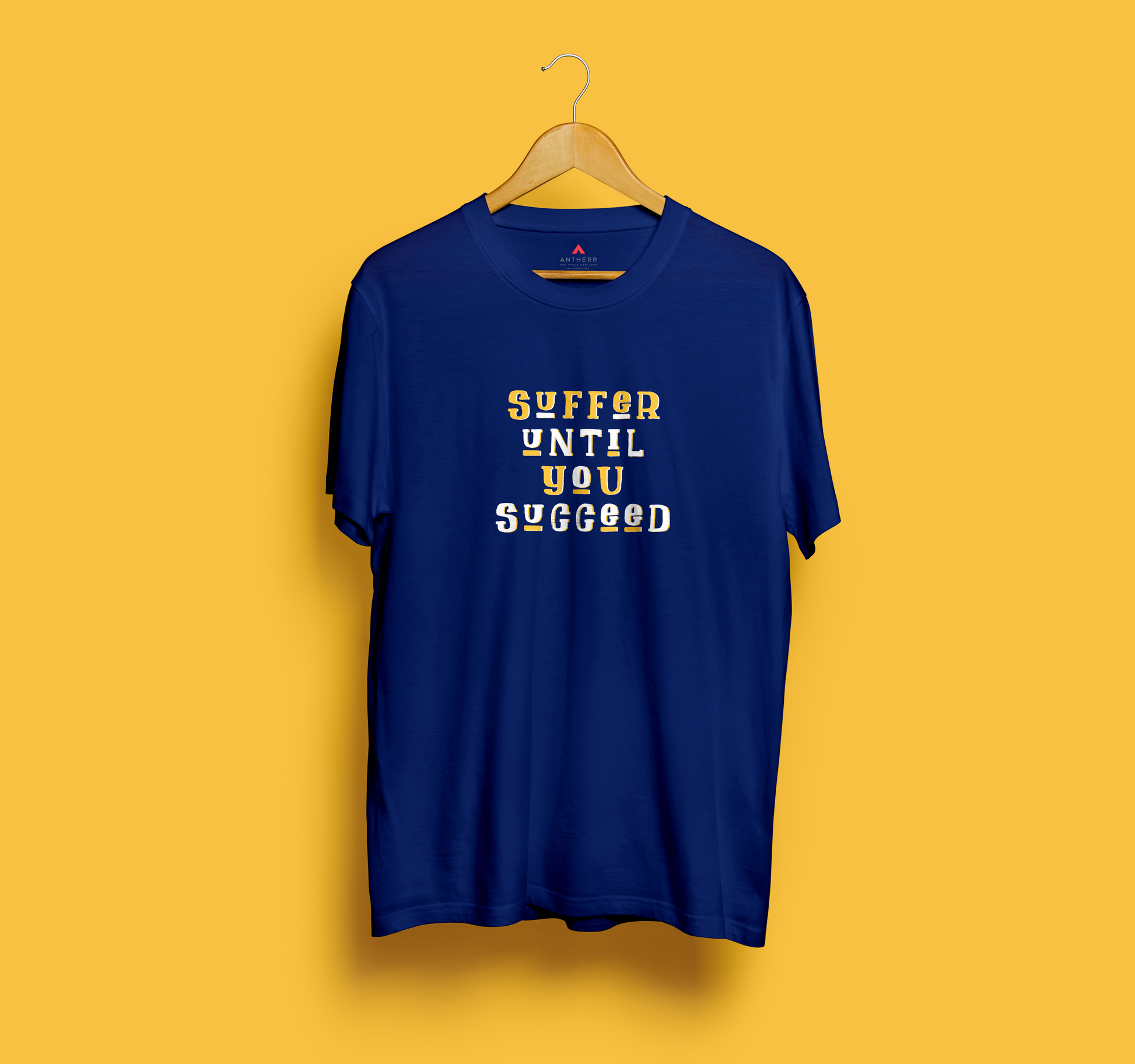 SUFFER UNTIL YOU SUCCEED HALF-SLEEVE T-SHIRTS ROYAL BLUE