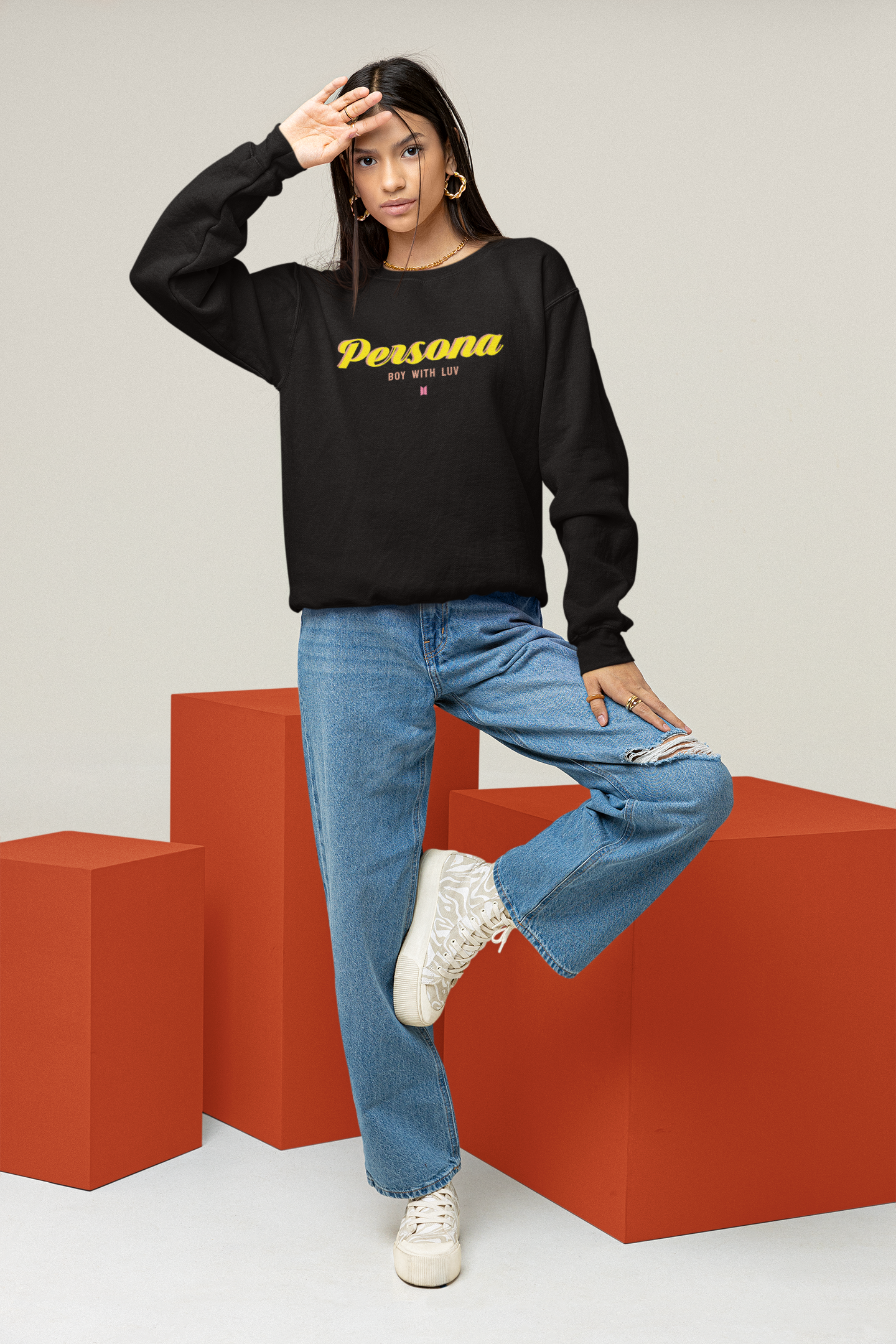 Persona- Boy with love: BTS - Winter Sweatshirts BLACK