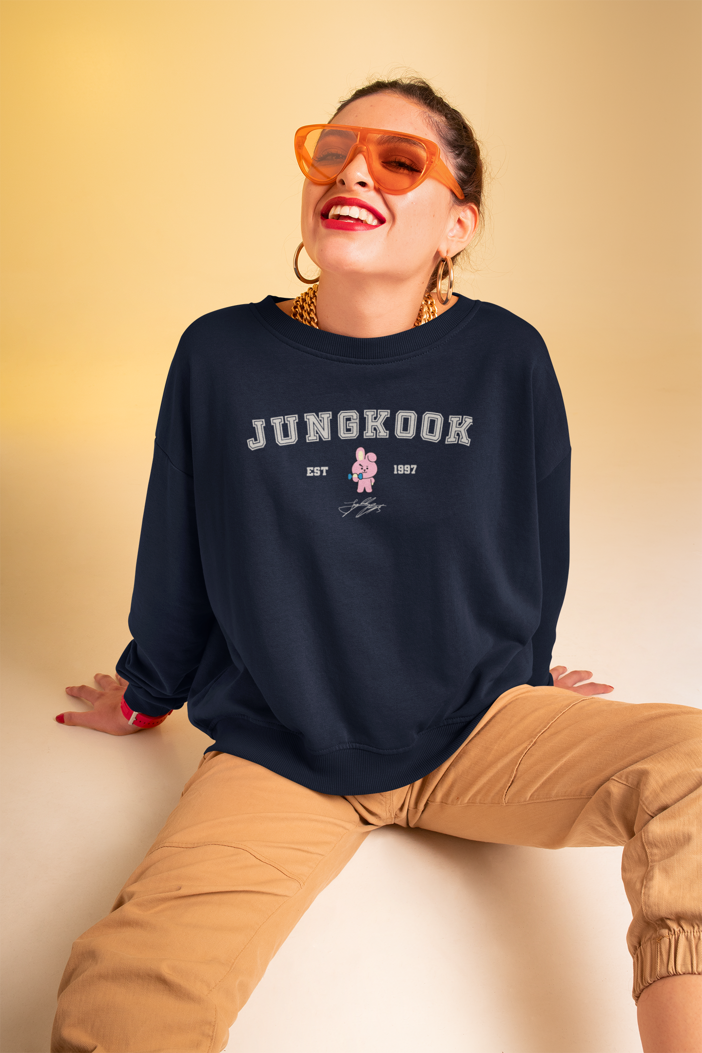 Jungkook- Cooky: BTS- Winter Sweatshirts NAVY BLUE