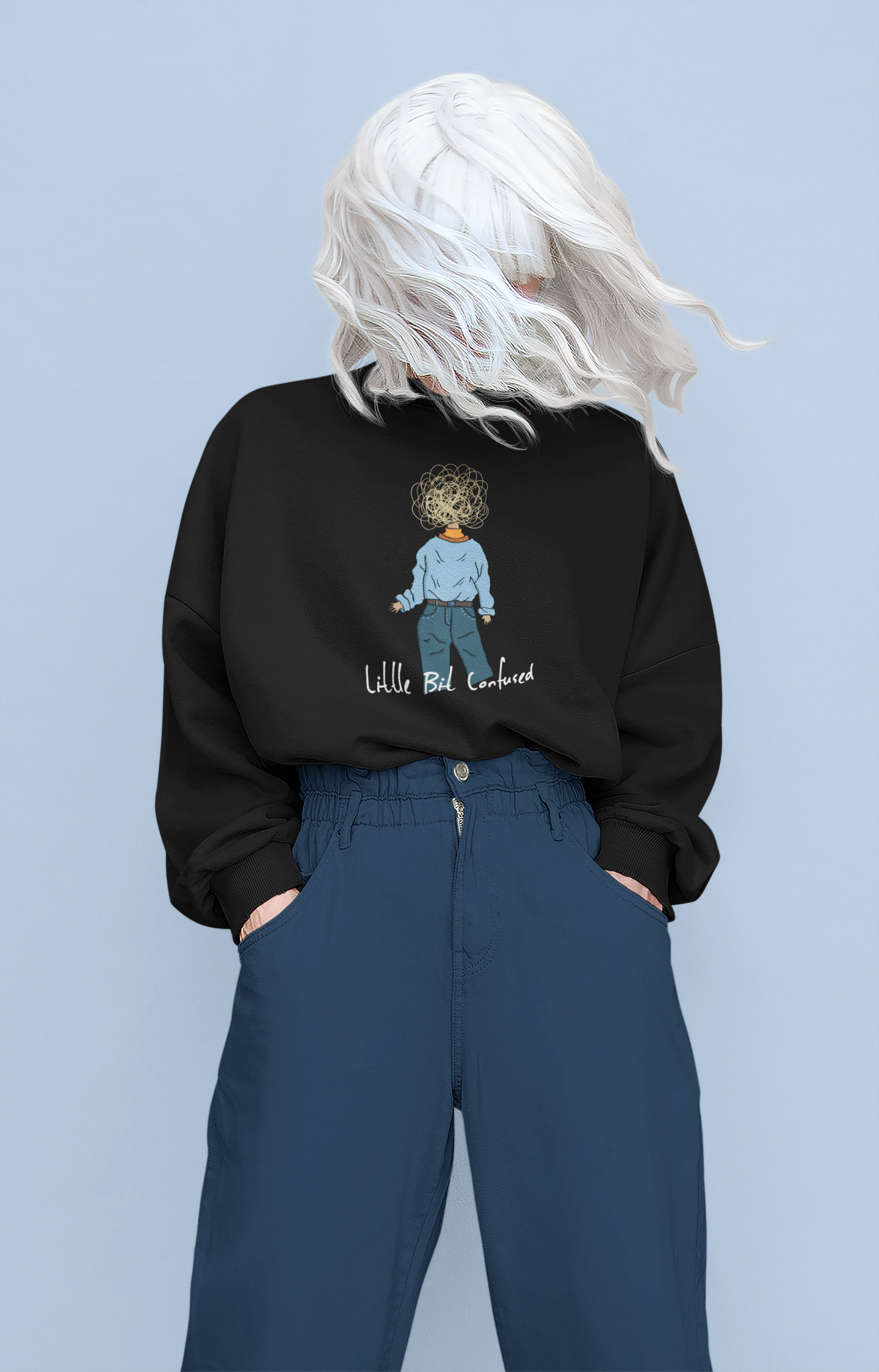 Little Bit Confused - Winter Sweatshirts BLACK