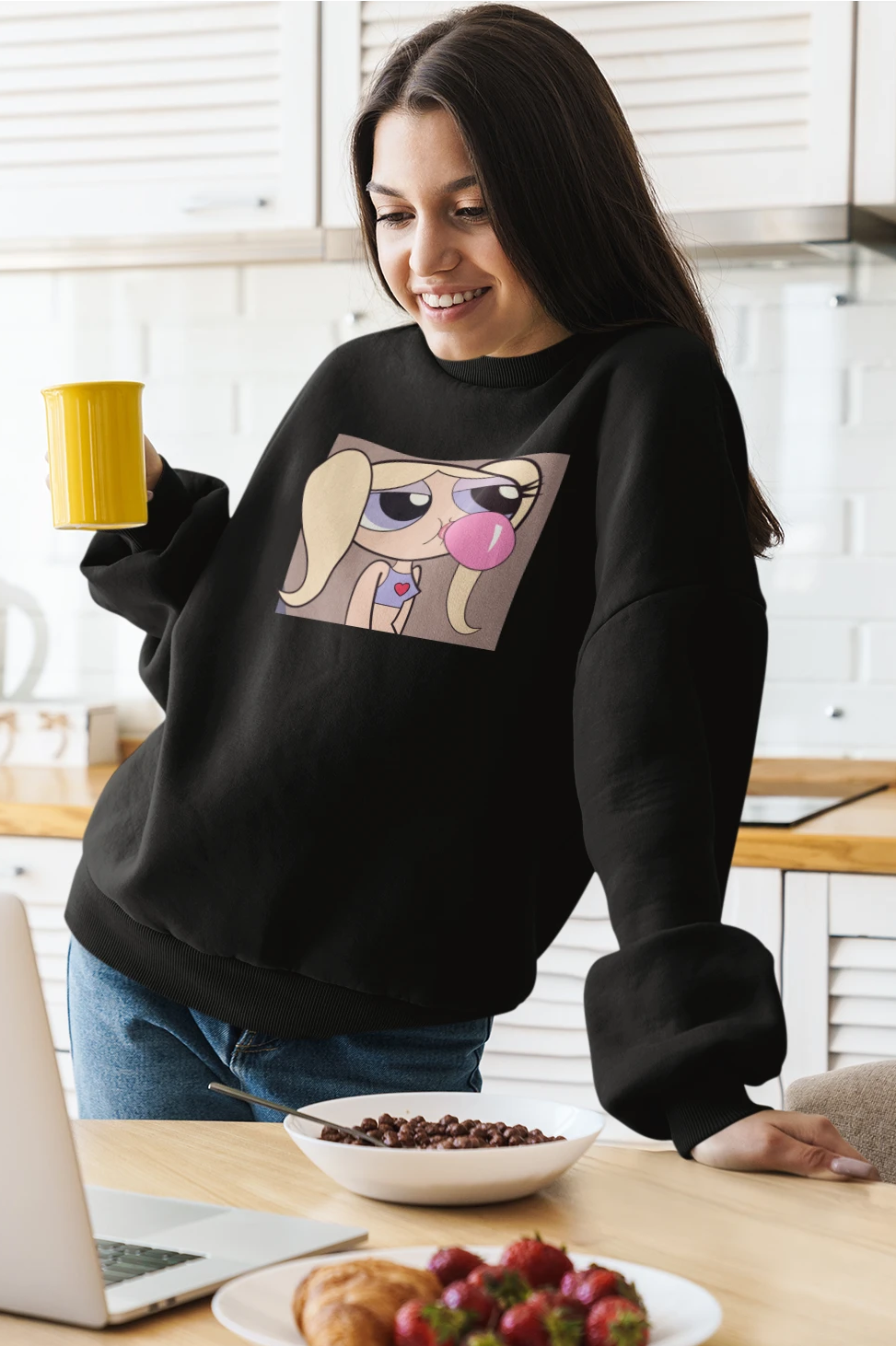 Bubbles : Powerpuff Girls - Winter Sweatshirts BLACK