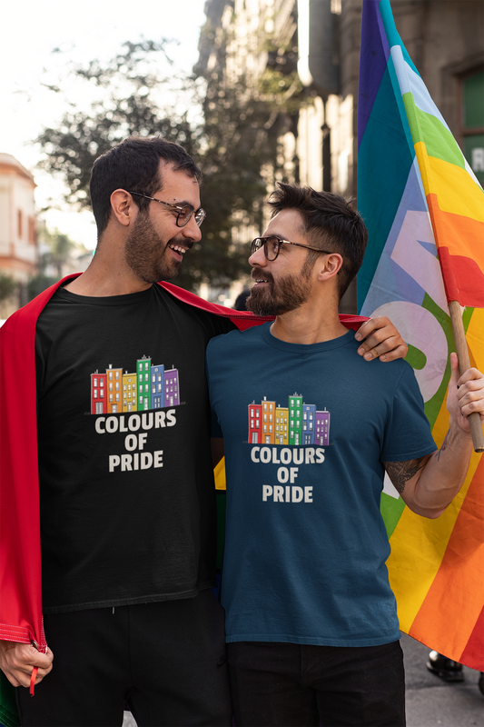 "COLOURS OF PRIDE " HALF-SLEEVE T-SHIRT.