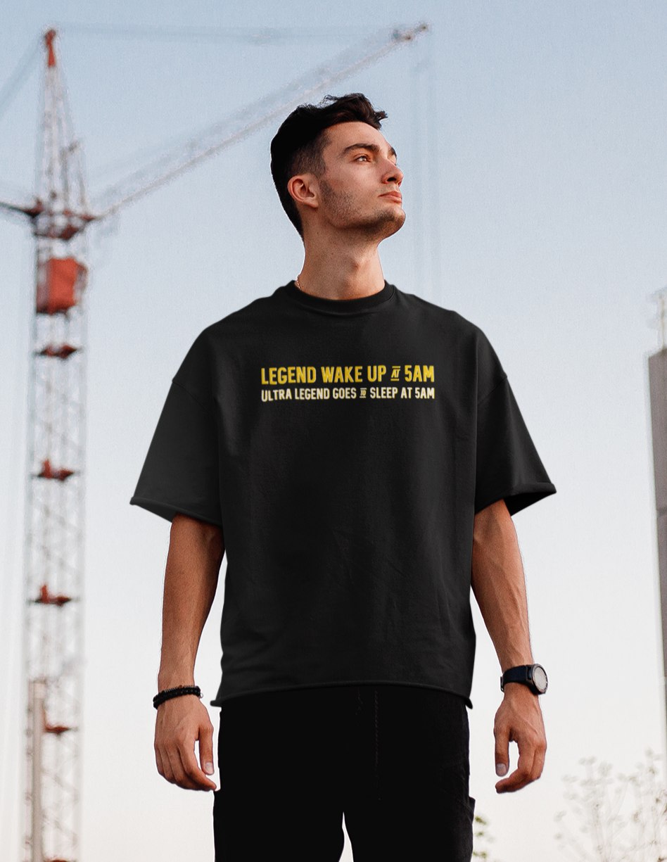 Legend Wake Up - Oversized T-shirt BLACK