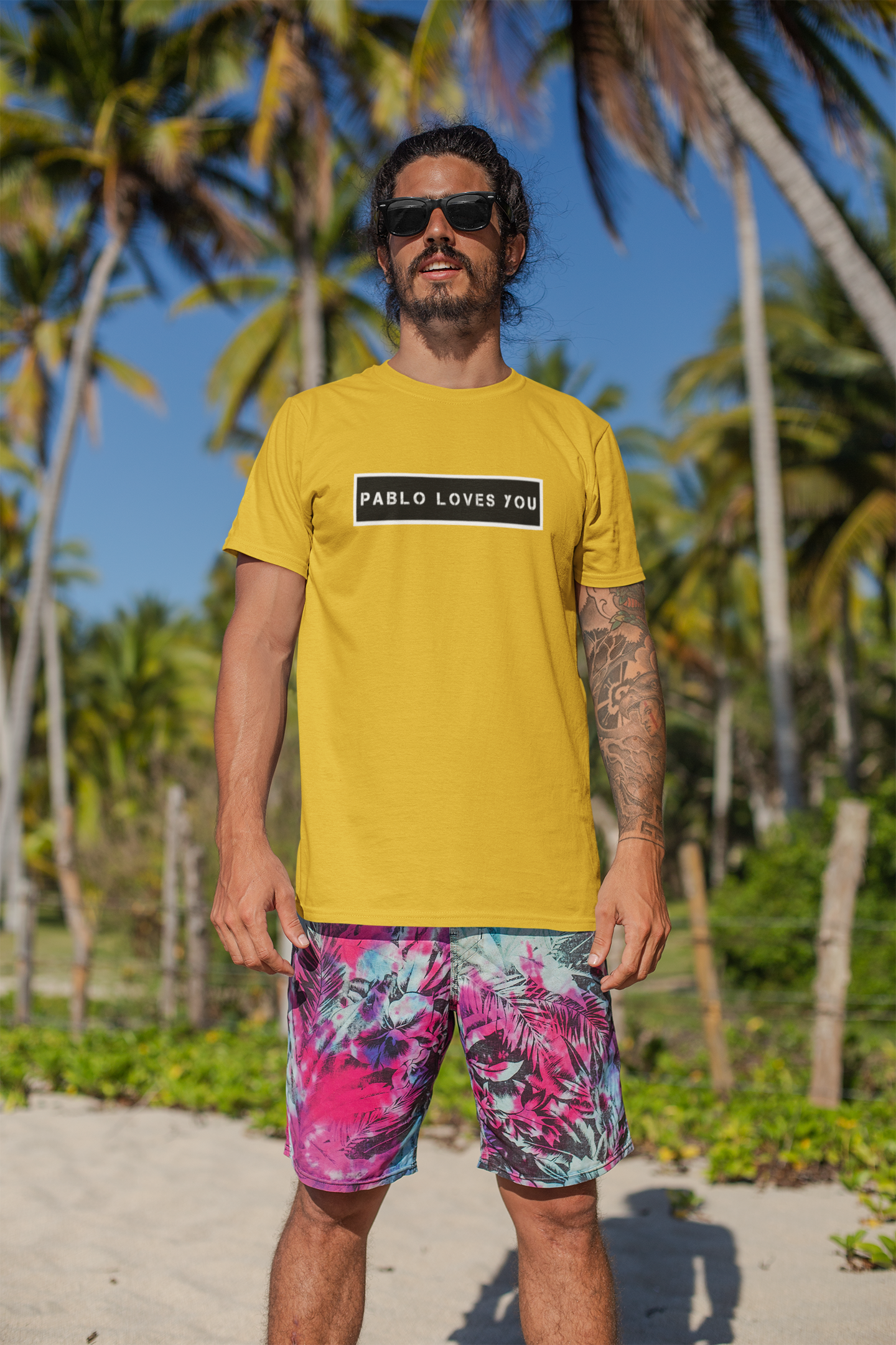 PABLO LOVES YOU - HALF-SLEEVE T-SHIRTS YELLOW