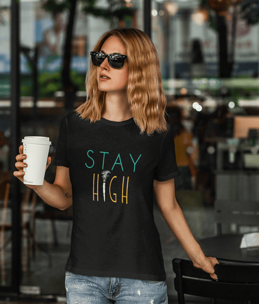 STAY HIGH HALF-SLEEVE T-SHIRT BLACK