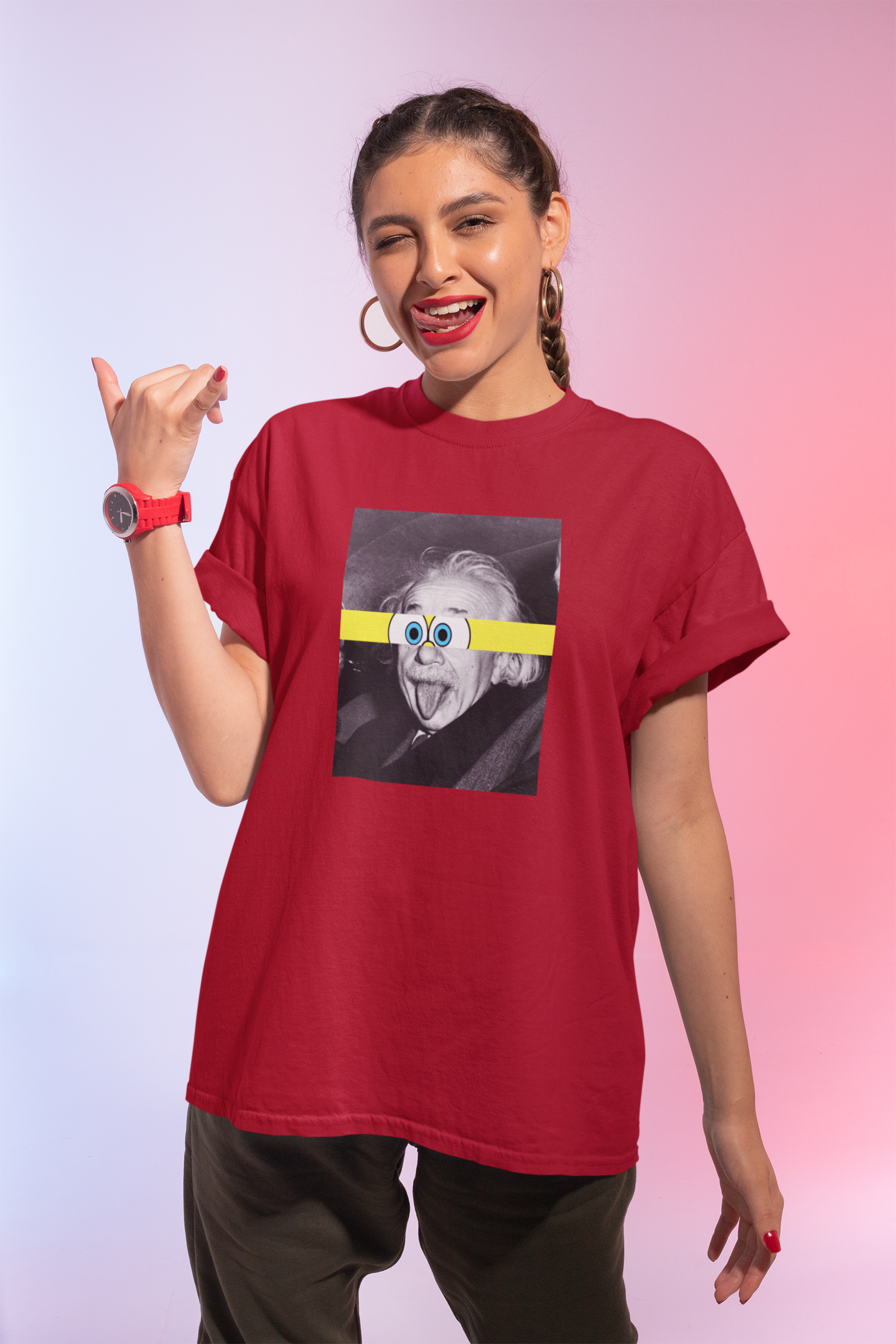 Einstein Sticks SpongeBob - Half Sleeve T-Shirts
