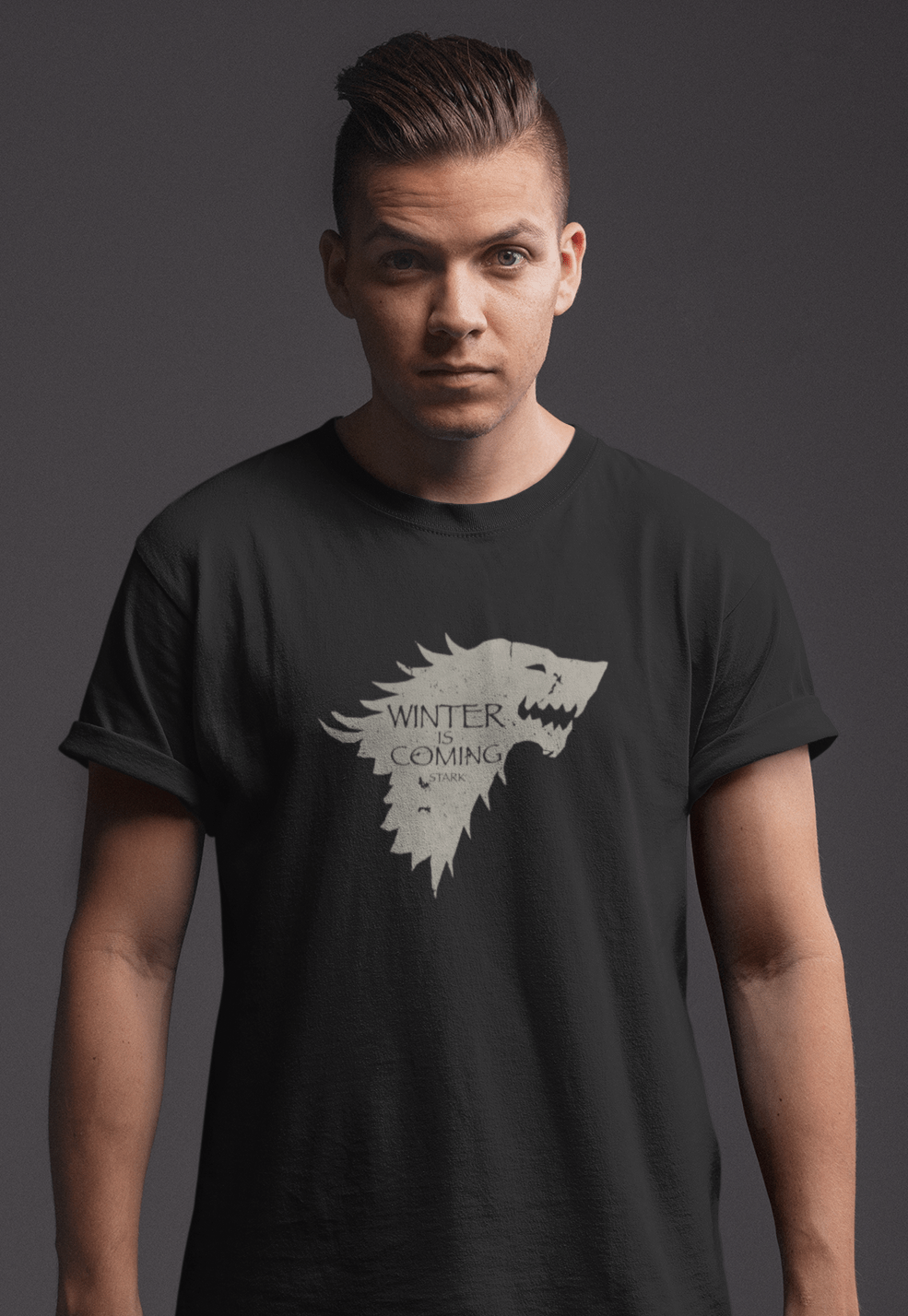 WINTER IS COMING -GAME OF THRONES" - HALF SLEEVE T-SHIRTS BLACK